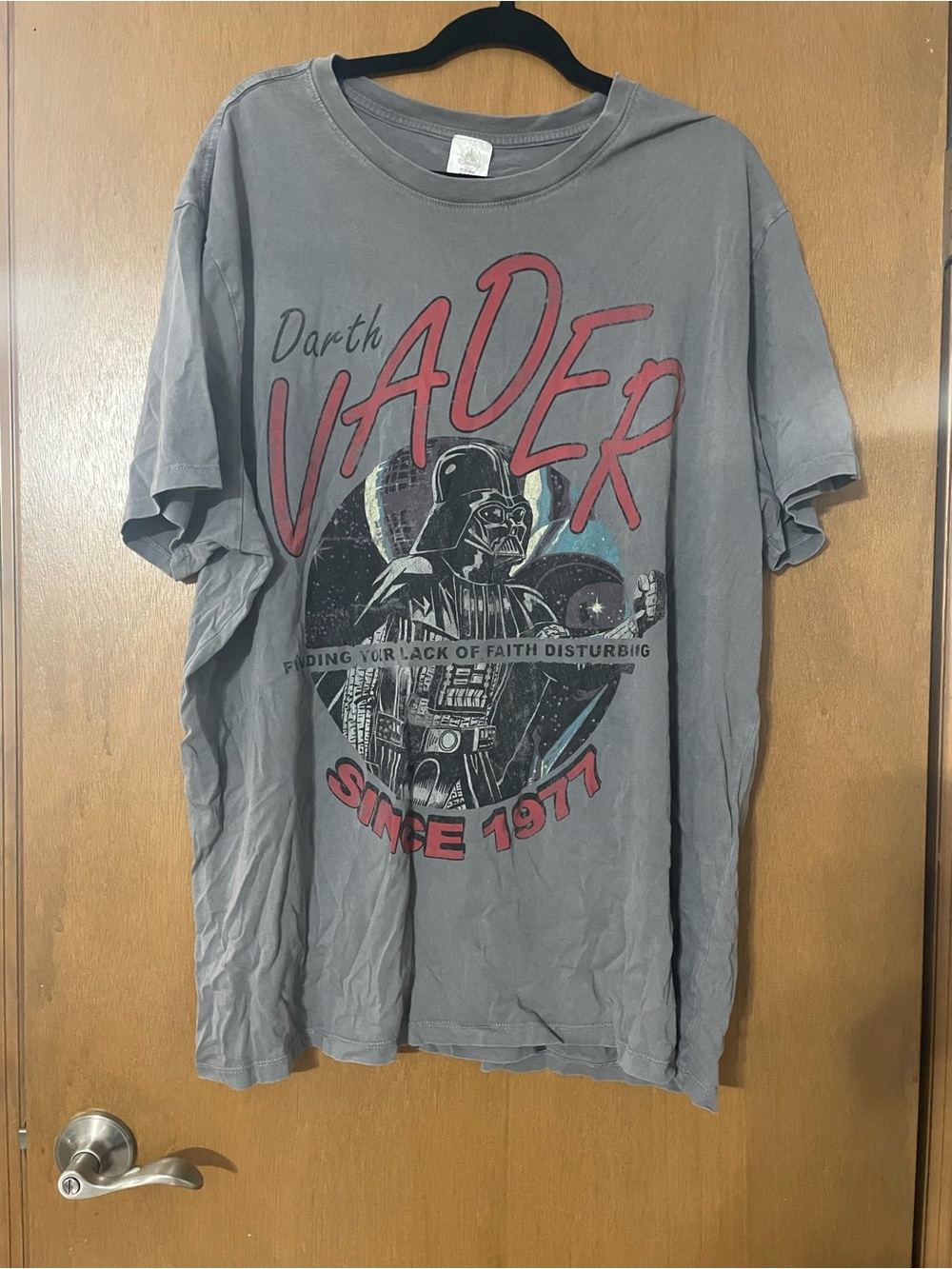 Disney Darth Vader Graphic Tee - Gray with Red Print